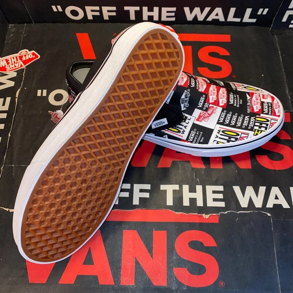 Vans Men's 4.5/Women's 6 Classic Slip-On Label Mix True White VN0A4BV3V9A